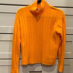 JCREW Women's Bright Orange Turtleneck Sweater